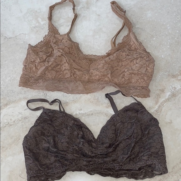 Gap Body Lace Bralettes in Nude & Charcoal- Size M - Picture 1 of 5